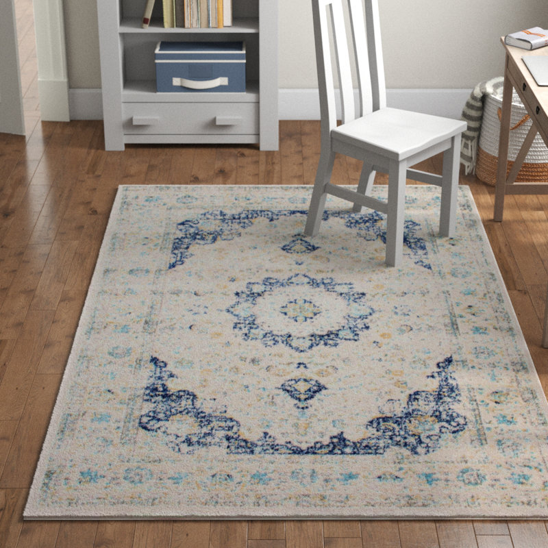 Laurel Foundry Modern Farmhouse Hosking Blue Area Rug & Reviews Wayfair